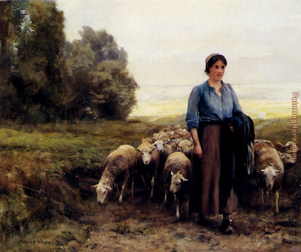 Shepherdess With Her Flock painting - Julien Dupre Shepherdess With Her Flock art painting